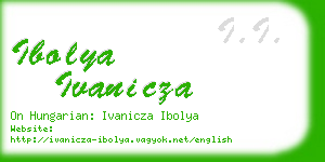 ibolya ivanicza business card